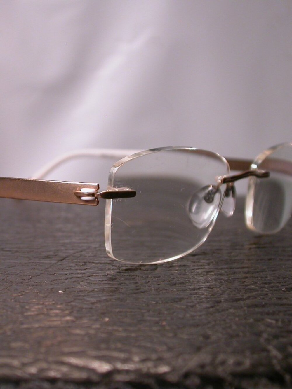 Silhouette Titan Frameless White and Gold Eyeglasses Made in Austria